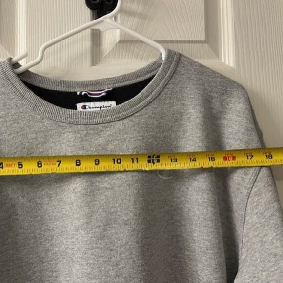 Unisex Size Large Champion Vintage 90s Gray Sweatshirt - Picture 5 of 8